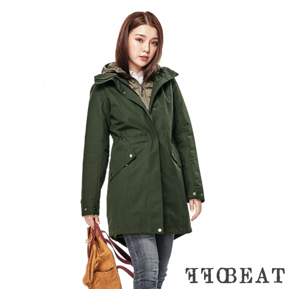 OFFBEAT 女款 連帽俐落長版防水外套 長板風雨衣/時尚機能-靛藍 歷史價格詳細信息