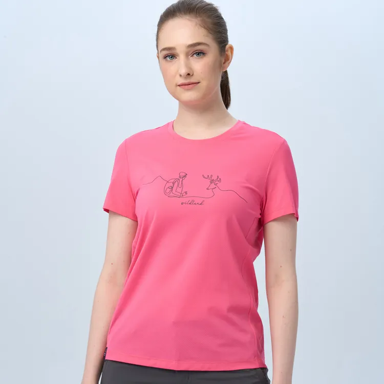 【WILDLAND荒野】女超輕印花吸排圓領機能衣黑色 歷史價格詳細信息