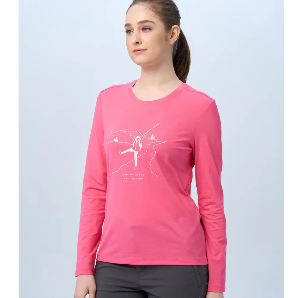 【WILDLAND荒野】女超輕印花吸排圓領機能衣黑色 歷史價格詳細信息