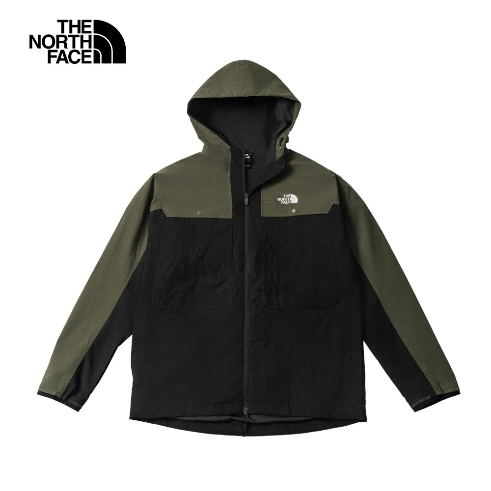 The North Face北面男款灰色防風防潑水防曬品牌標語連帽外套｜7WDQ7K7 歷史價格詳細信息