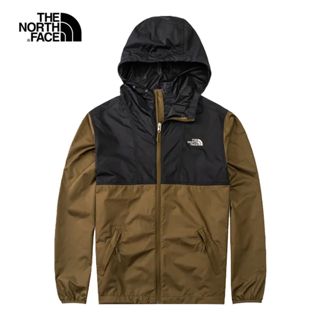 【美國 The North Face】男款 防風防水透氣耐磨連帽外套.夾克/風雨衣/3CH8 黑/橘 V 歷史價格詳細信息