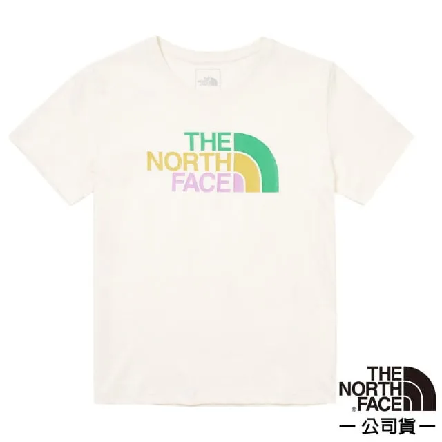【The North Face】女 純棉品牌LOGO短袖T恤/純棉材質.圓領設計/休閒衫.運動上衣/ 88G8-QLI 米白色 歷史價格詳細信息