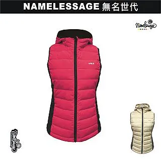 日本namelessage無名世代女款時尚羽絨背心(紅/淺卡)_192W502 歷史價格詳細信息