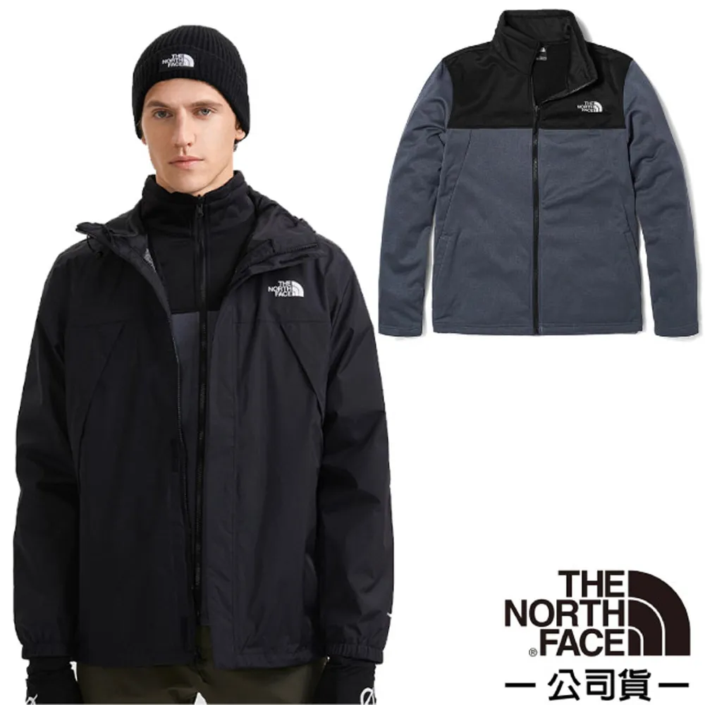 【美國 The North Face】男 3效能_防水透氣防風耐磨連帽外套(可套接)/4UAU-ZSF 卡其 N 歷史價格詳細信息