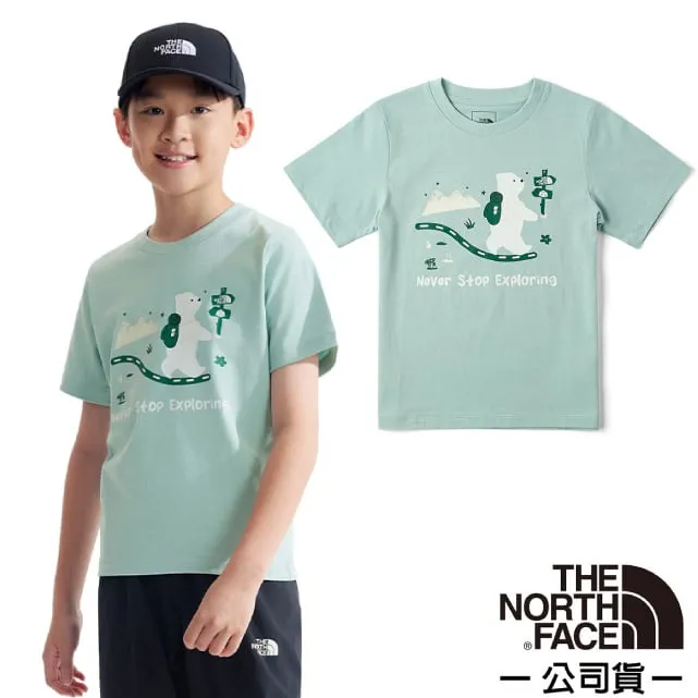 【The North Face】童 純棉多彩品牌LOGO短袖T恤/純棉材質.圓領設計/休閒衫.運動上衣/88ME-JK3 黑色 歷史價格詳細信息
