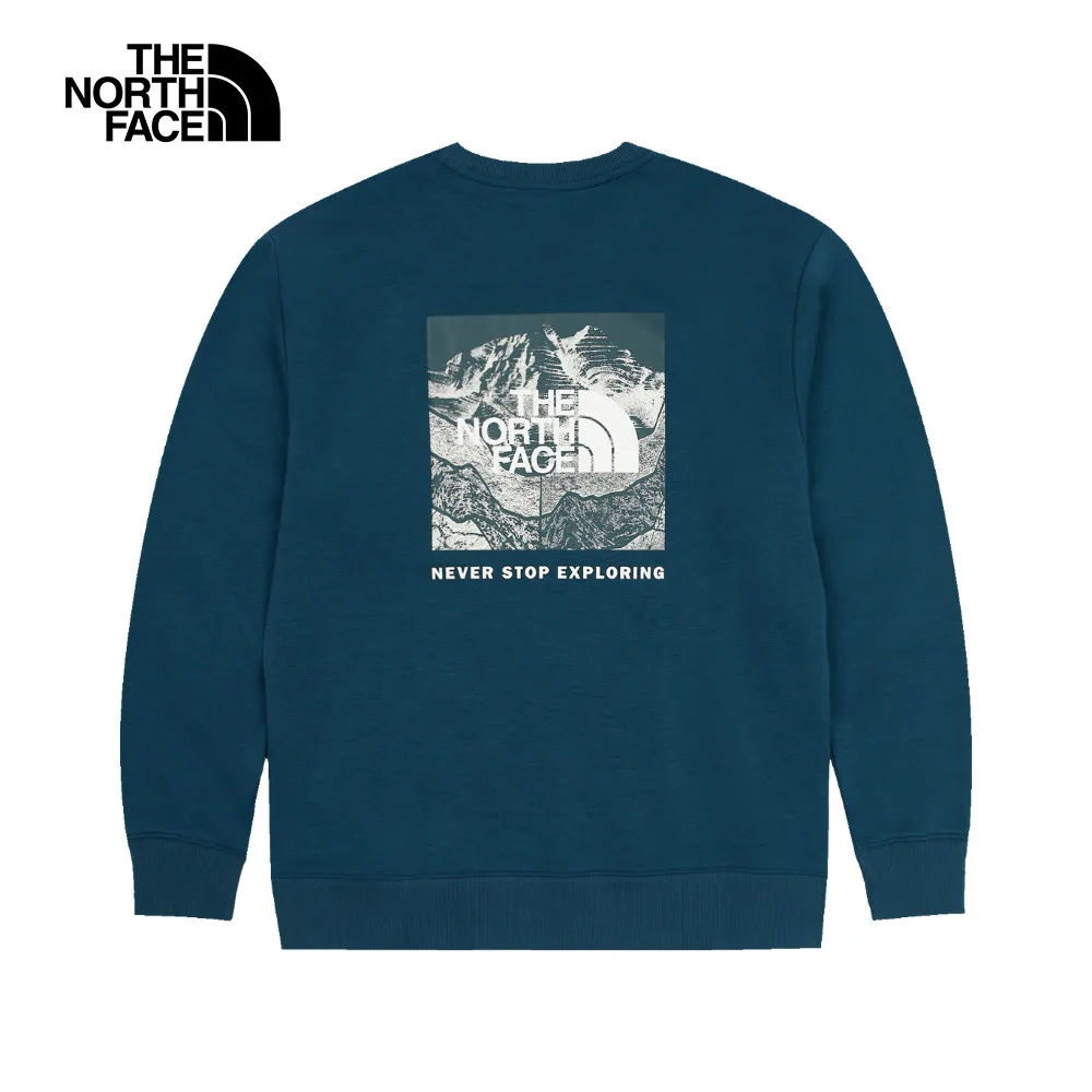 The North Face北面男款藍色背部品牌LOGO印花寬鬆大學T｜86PY8K2 歷史價格詳細信息