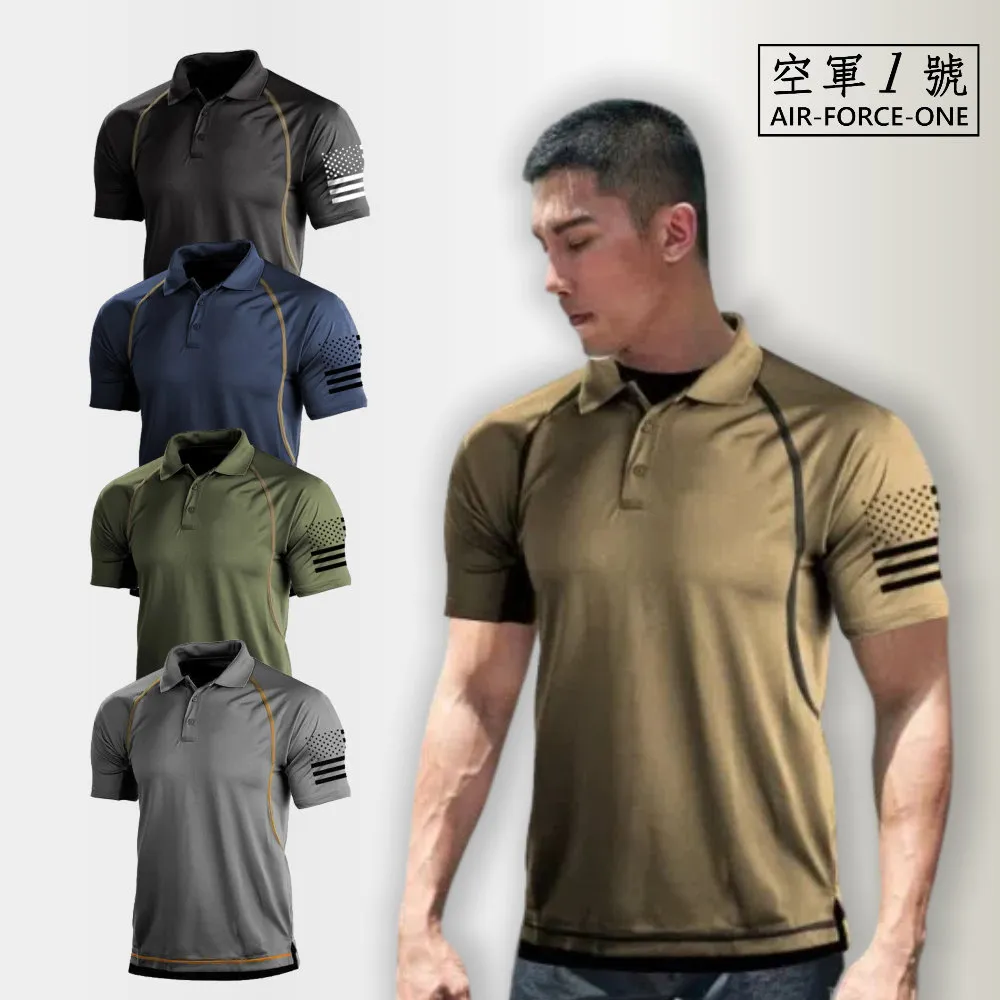 [空軍一號]AF-228飛行俱樂部紀念刺繡中磅天然棉男彈性合身長袖POLO衫/黑色 歷史價格詳細信息