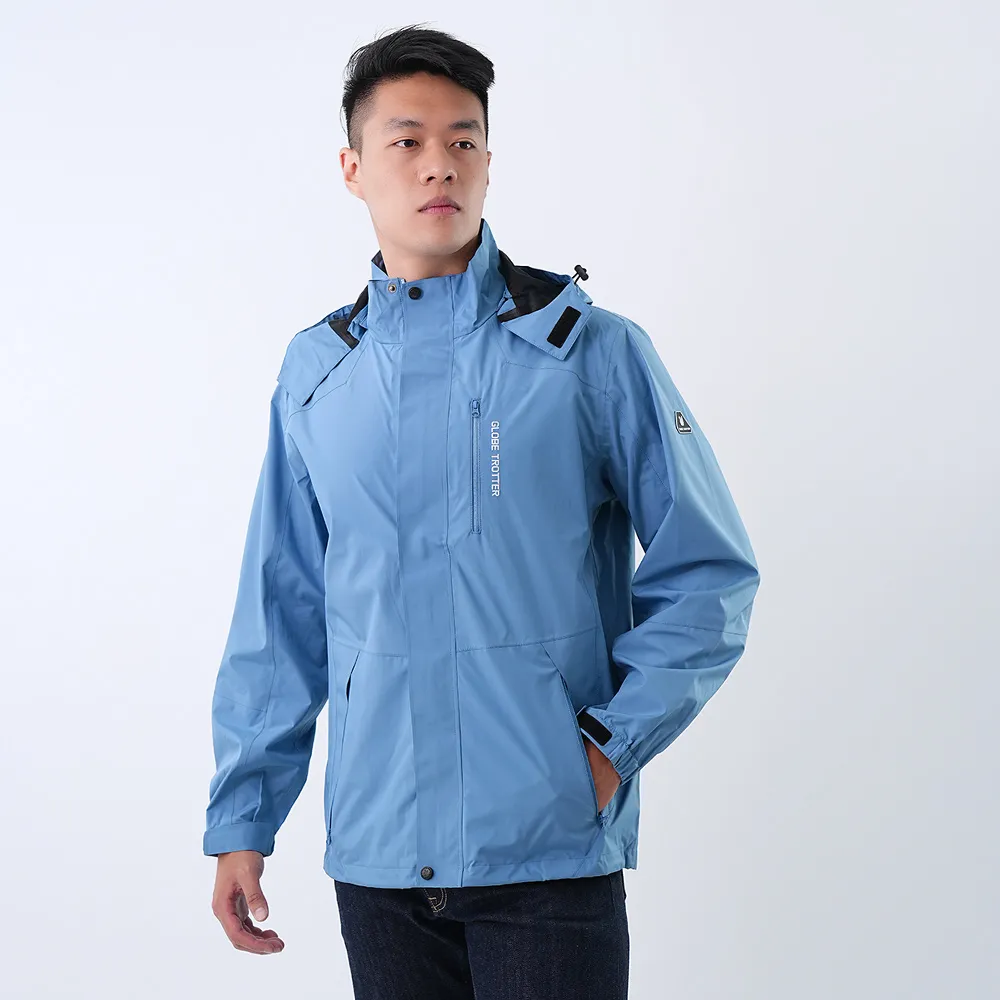 遊遍天下 中性款防水透氣防風防曬衝鋒機能連帽外套GJ13003石墨灰 歷史價格詳細信息