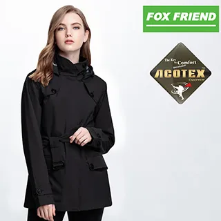 【FOX FRIEND 狐友】Acotex長版防水防風透氣二合一風衣外套 黑色女款 #368 歷史價格詳細信息