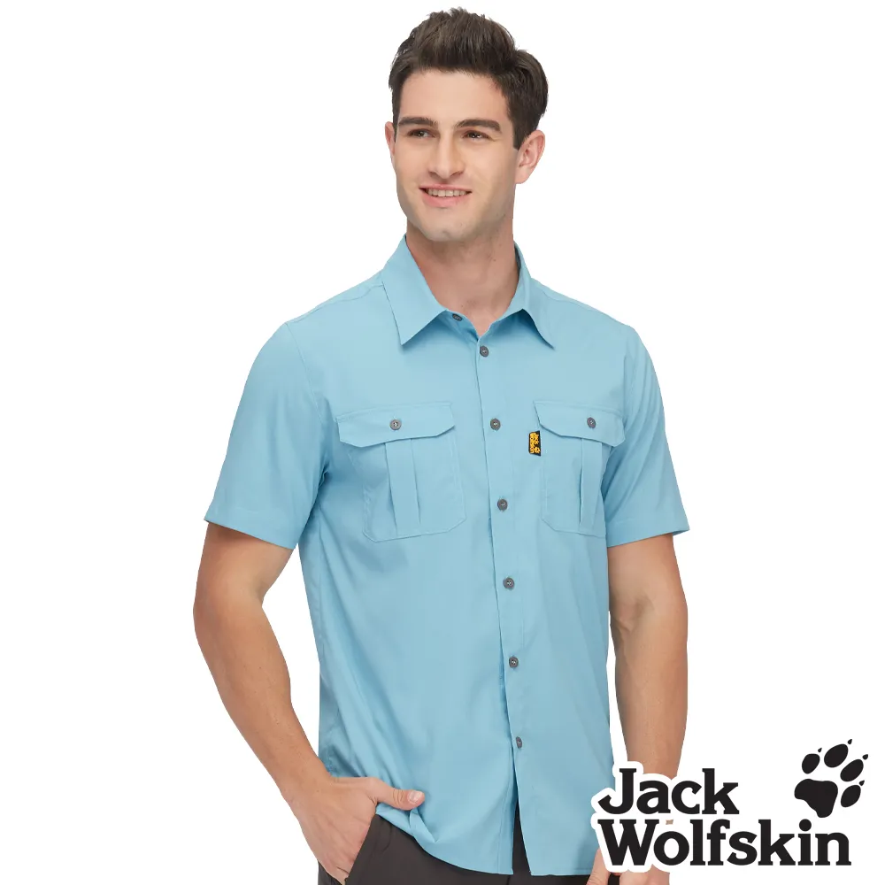 【Jack wolfskin 飛狼】男 抗UV短袖格紋襯衫『藍』. 歷史價格詳細信息
