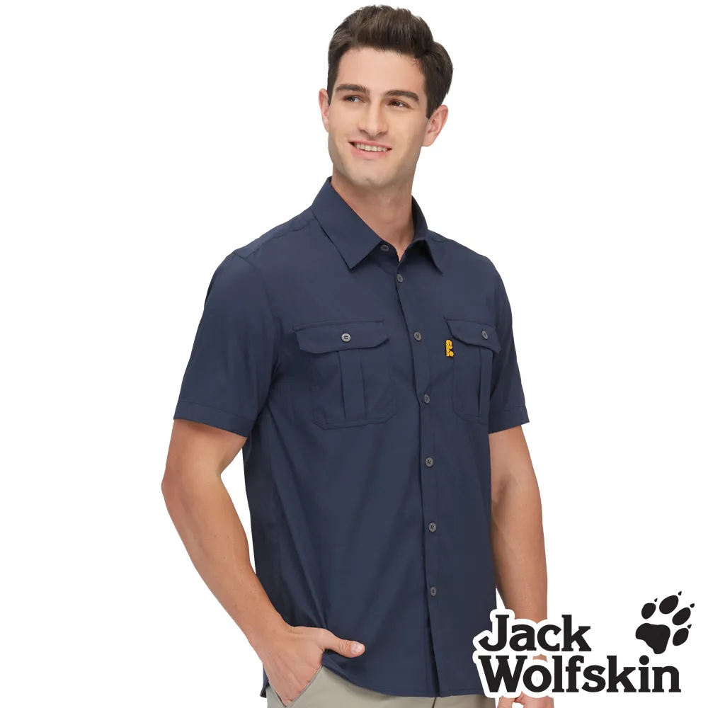 【Jack wolfskin 飛狼】男 抗UV短袖格紋襯衫『藍』. 歷史價格詳細信息