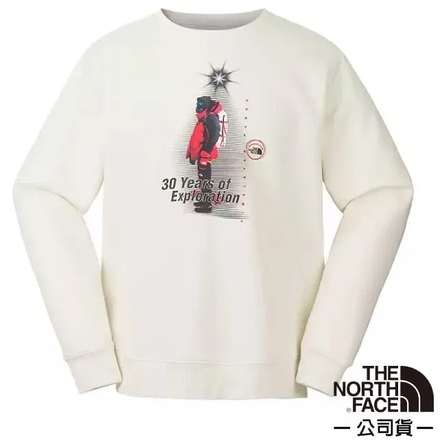 【The North Face】男 吸濕透氣純棉長袖圓領T恤.休閒套頭衫.運動上衣/大尺寸品牌標識/8AT8-FN4 白 歷史價格詳細信息