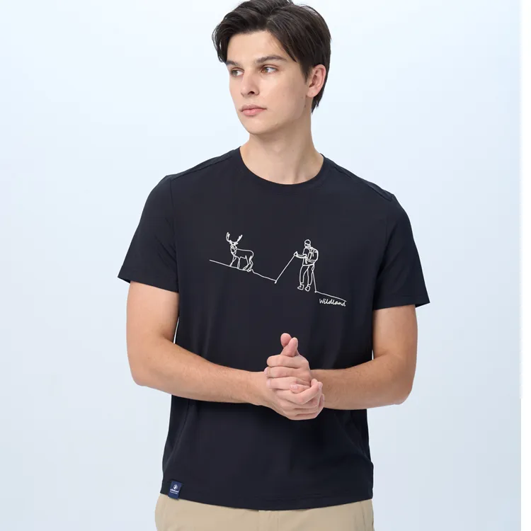 【WILDLAND荒野】女超輕印花吸排圓領機能衣黑色 歷史價格詳細信息