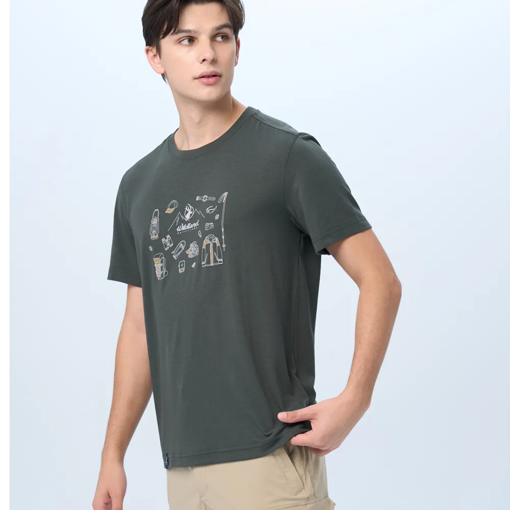 【荒野 WildLand】男 wildland山野徒步機能T恤.休閒機能短袖圓領衫.吸濕快乾/0B21606-121 小麥色 歷史價格詳細信息