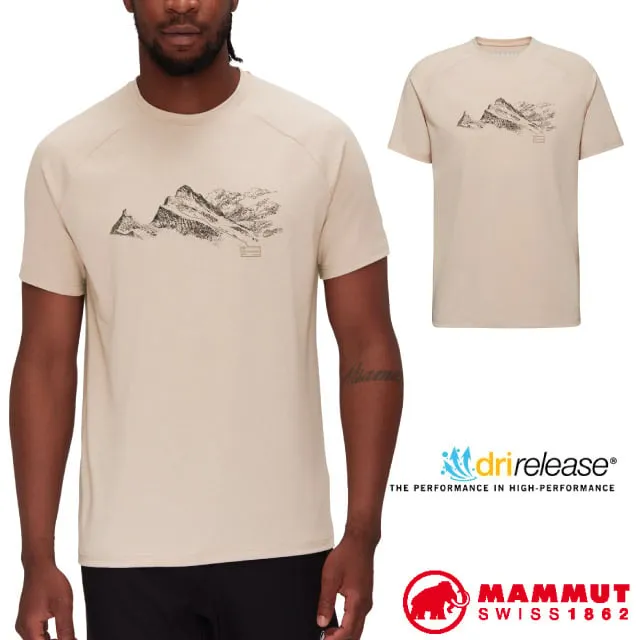 【長毛象】男 Mountain 吸濕快乾彈性圓領短袖T恤.休閒衫.運動上衣_1017-09847-50505 冰藍 PRT2 歷史價格詳細信息