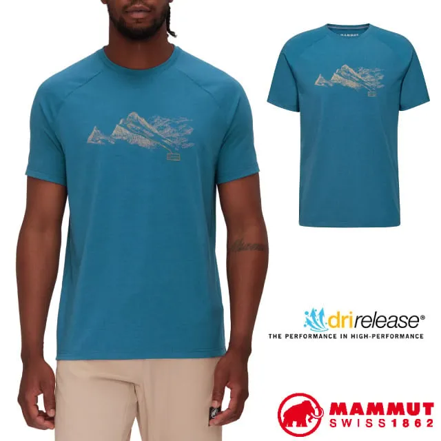 【長毛象】男 Mountain 吸濕快乾彈性圓領短袖T恤.休閒衫.運動上衣_1017-09847-50505 冰藍 PRT2 歷史價格詳細信息