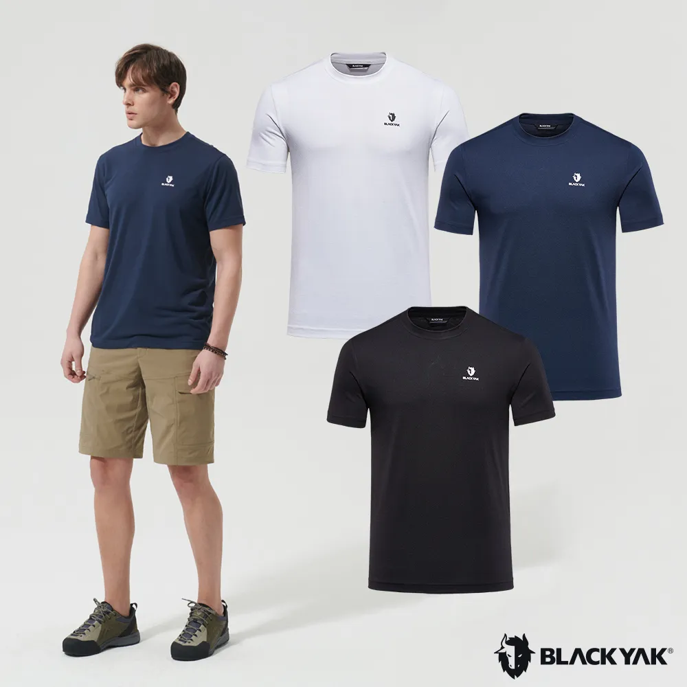【BLACKYAK】短袖圓領T恤三件組 (黑/灰/海軍藍)-春夏 登山 吸排 透氣 中性款 |BYBB1NC501 歷史價格詳細信息