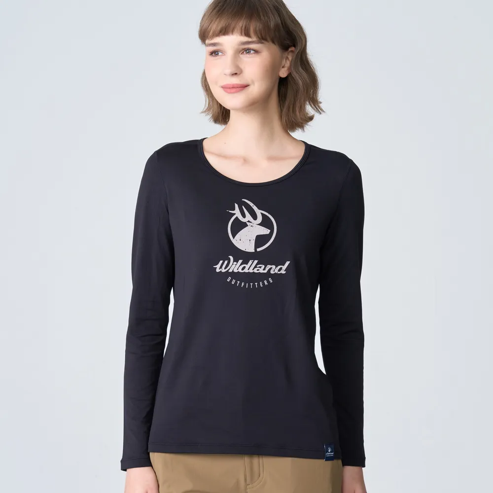 【WILDLAND荒野】女輕能量纖維大圓領印花保暖衣灰藍色 歷史價格詳細信息