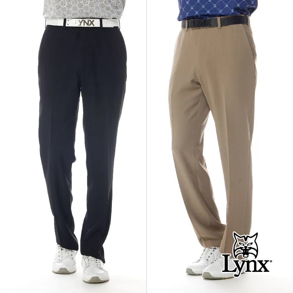 【Lynx Golf】男款彈性舒適腰圍兩側鬆緊帶素面基本款後袋Lynx繡花雙折休閒短褲(二色) 歷史價格詳細信息