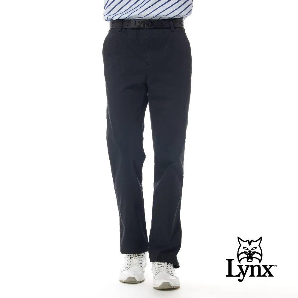 【Lynx Golf】男款純棉彈性舒適精選材質素面百搭基本款平口休閒長褲-深棕色 歷史價格詳細信息