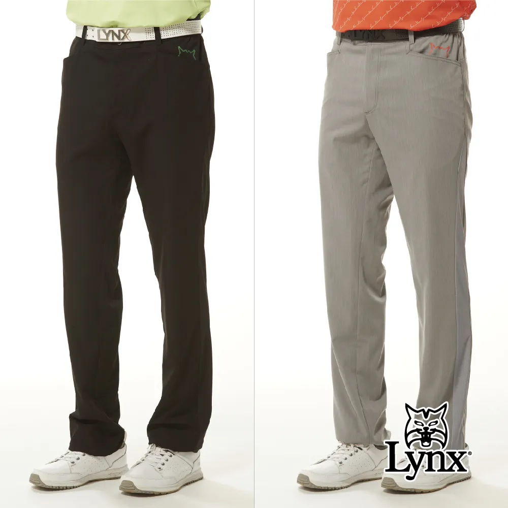 【Lynx Golf】男款彈性舒適側袋設計素面基本款平面休閒短褲-深藍色 歷史價格詳細信息
