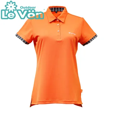 【LeVon】LV7435 - 女吸濕排汗抗UV短袖POLO衫 - 桔 歷史價格詳細信息