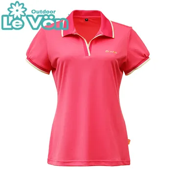 【LeVon】LV7435 - 女吸濕排汗抗UV短袖POLO衫 - 桔 歷史價格詳細信息