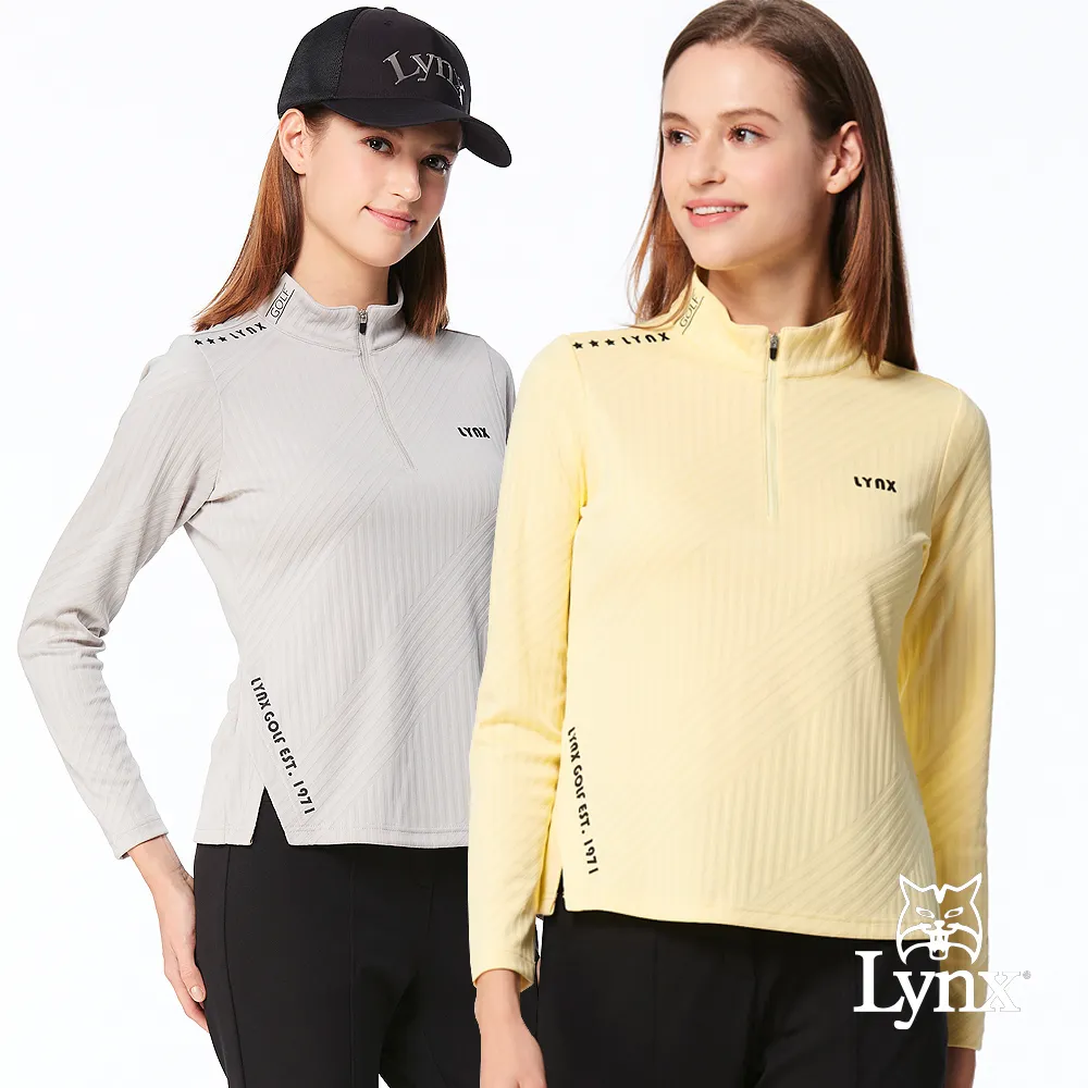 【Lynx Golf】女款合身版吸溼排汗配色線條設計立體貼膜造型長袖POLO衫/高爾夫球衫(三色) 歷史價格詳細信息