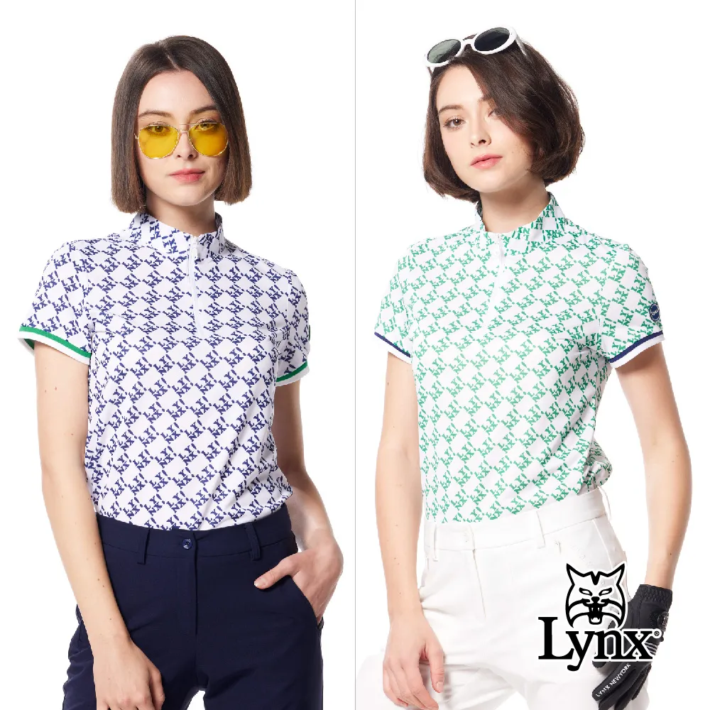 【Lynx Golf】女款吸排抗UV涼感小胸袋Lynx字樣印花短袖POLO衫/高爾夫球衫(二色) 歷史價格詳細信息