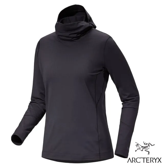 【ARCTERYX 始祖鳥】女 Rho 彈性透氣登山健行保暖連帽套頭衫.中層衣.帽T/面罩式兜帽/X000007326 黑 歷史價格詳細信息