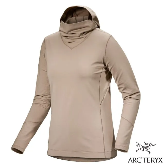 【ARCTERYX 始祖鳥】女 Rho 彈性透氣登山健行保暖連帽套頭衫.中層衣.帽T/面罩式兜帽/X000007326 黑 歷史價格詳細信息