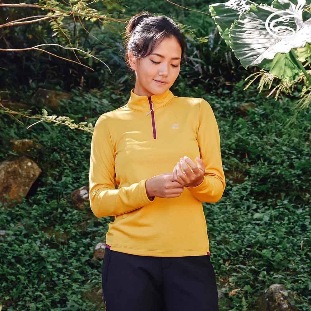 ADISI 女半門襟抗靜電紗透氣快乾長袖上衣AL2321040 (S-2XL) 深藍｜保暖 吸濕 速乾 輕量 柔軟 歷史價格詳細信息