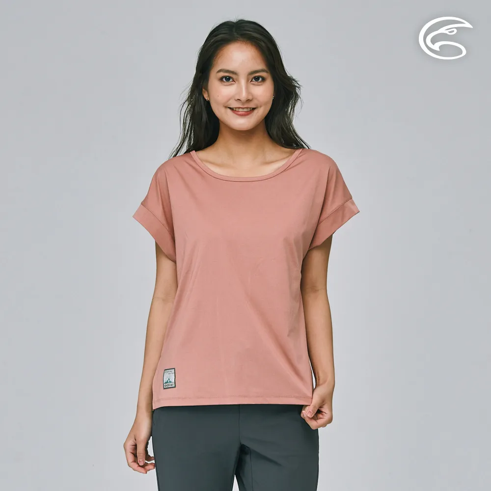 ADISI 女合撚超細纖維抑菌短袖落肩圓領T AL2311085 (S-2XL) 豆沙粉｜抗UV 吸濕排汗 快乾 排汗衣 歷史價格詳細信息