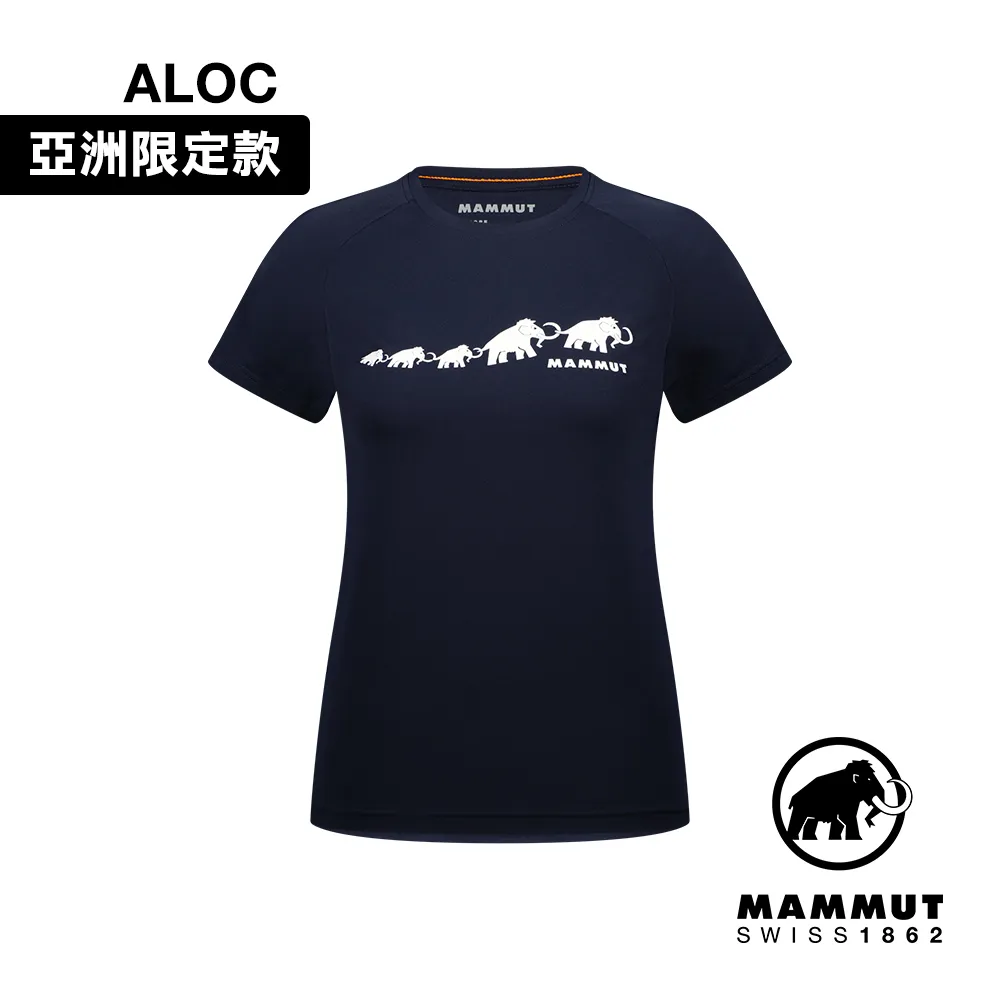 【長毛象】女款 QD Logo Print AF 吸濕快乾彈性圓領短袖排汗衣_1017-02021-3666 日落紅 PRT3 歷史價格詳細信息