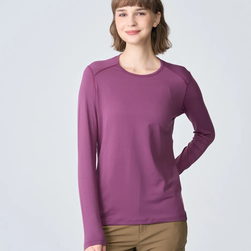 【WILDLAND荒野】女輕能量纖維大圓領印花保暖衣灰藍色 歷史價格詳細信息