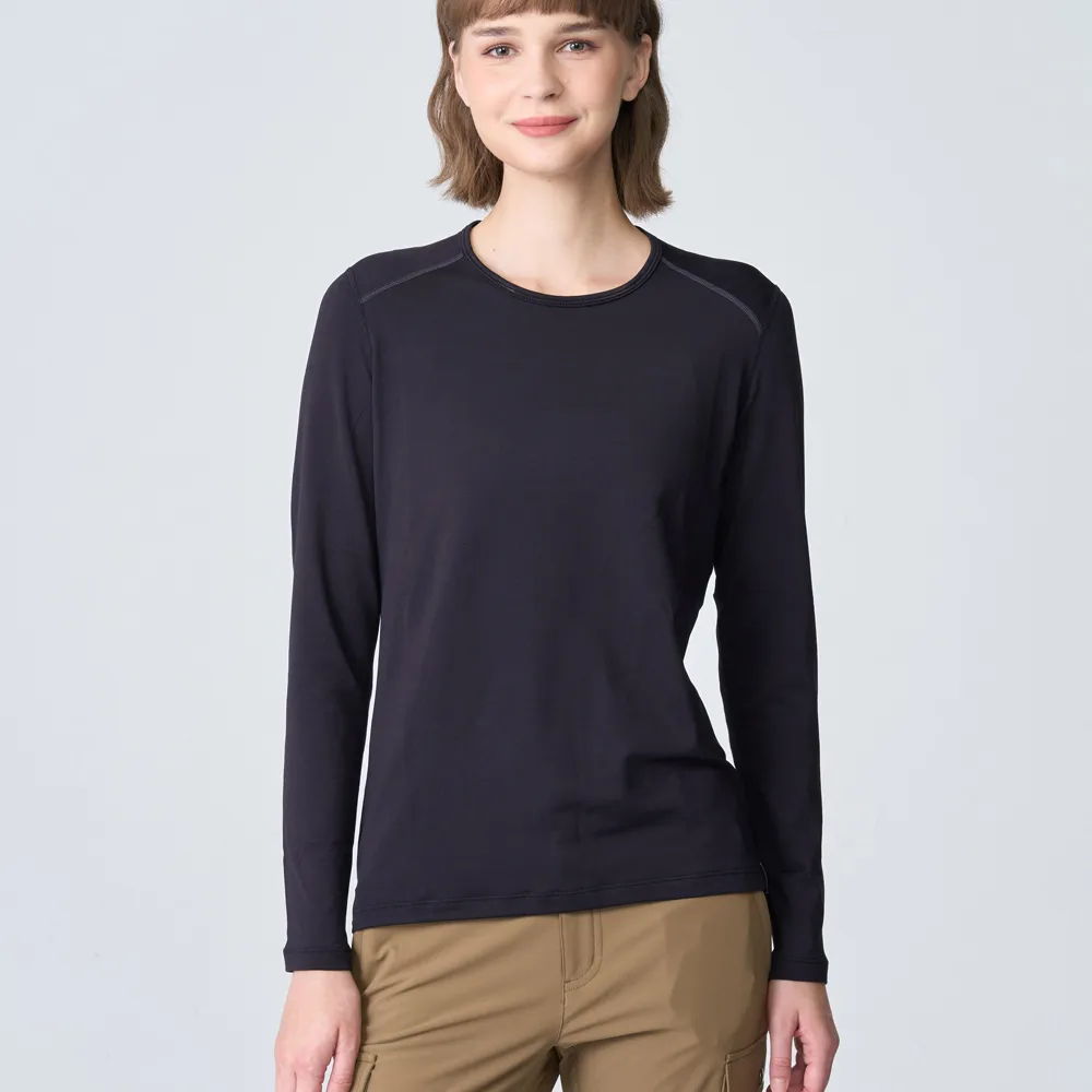 【WILDLAND荒野】女輕能量纖維大圓領印花保暖衣灰藍色 歷史價格詳細信息