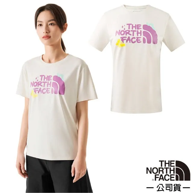 【The North Face】女 FLASHDRY 吸濕透氣排汗短袖圓領T恤.概念性印花圖案/88GZ-JK3 宇宙黑 歷史價格詳細信息