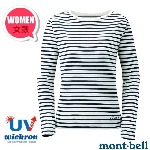 【MONT-BELL】女 Wickron 抗UV吸濕排汗條紋長袖T恤.上衣_1114544 WT/RD 白/紅 歷史價格詳細信息