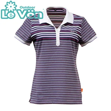【LeVon】LV7428 - 女吸濕排汗抗UV短袖POLO衫 - 芋紫 歷史價格詳細信息