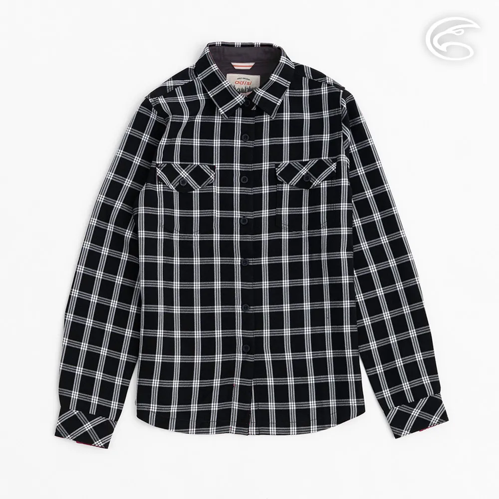 ADISI 女透氣快乾休閒格紋長袖襯衫AL2321076 (S-2XL) 牛仔藍｜保暖 吸濕 快乾 透氣 棉感 歷史價格詳細信息