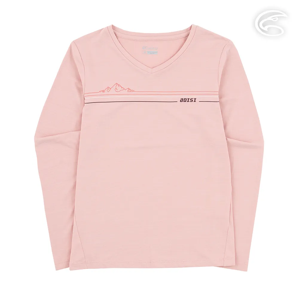ADISI 女彈性棉感排汗長袖圖T AL2221062 (S-2XL) 青玉｜仿棉感 吸濕 吸排 快乾 速乾 保暖 歷史價格詳細信息