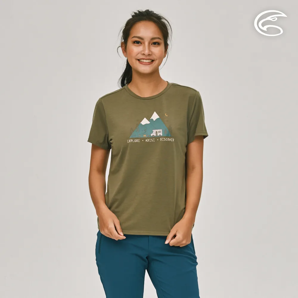 ADISI 女親膚空氣柔感快乾落肩寬短版上衣AL2311023 (S-2XL) 赤褐色｜仿棉感 吸濕排汗 快乾 速乾 歷史價格詳細信息