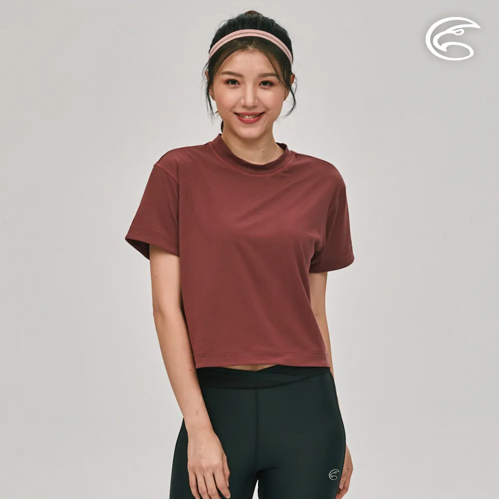 ADISI 女親膚空氣柔感快乾落肩寬短版上衣AL2311023 (S-2XL) 赤褐色｜仿棉感 吸濕排汗 快乾 速乾 歷史價格詳細信息