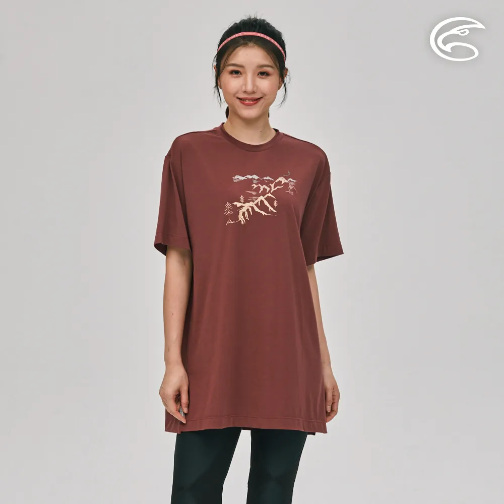 ADISI 女親膚空氣柔感快乾落肩寬短版上衣AL2311023 (S-2XL) 赤褐色｜仿棉感 吸濕排汗 快乾 速乾 歷史價格詳細信息