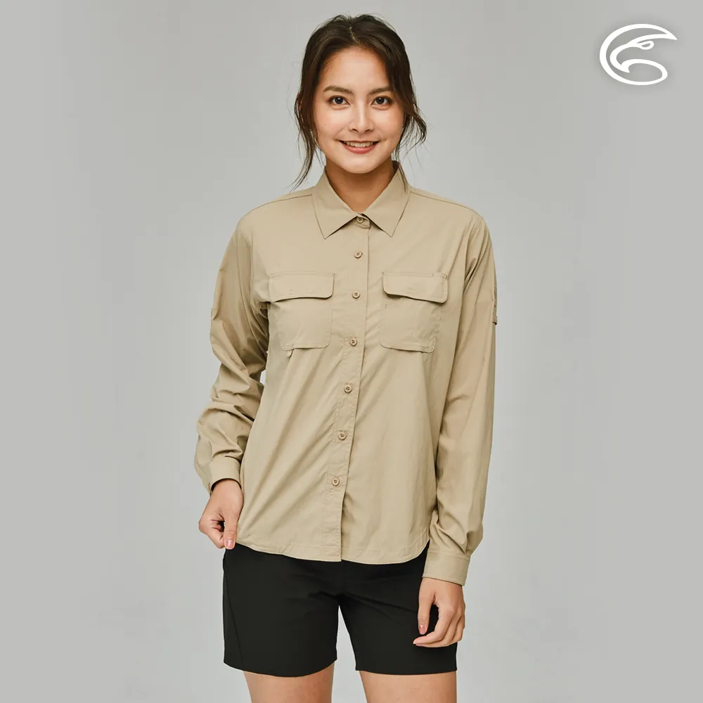 ADISI AL2311068女N66四面彈透氣速乾長袖格紋襯衫/迷霧藍綠格 歷史價格詳細信息