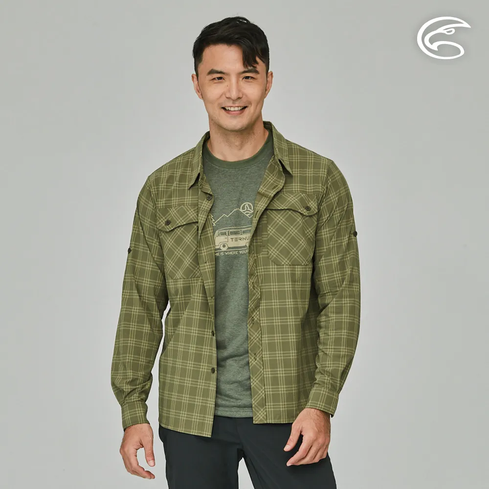 ADISI 男N66四面彈透氣速乾長袖格紋襯衫AL2311066 (M-2XL) 苔綠格｜防曬 抗UV 排汗 快乾 彈性 歷史價格詳細信息