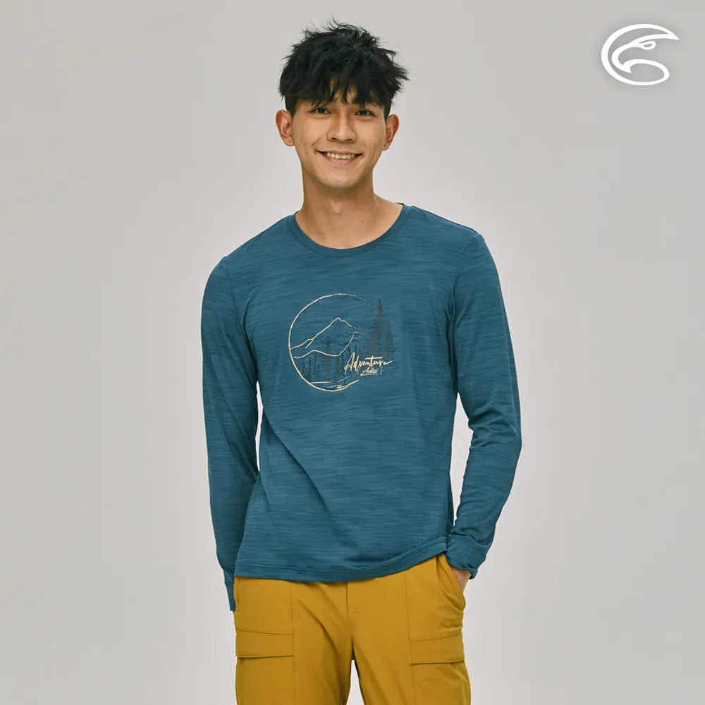 ADISI AL2221049男圓領圖騰雲彩紗透氣快乾保暖上衣 / 青瓷綠 歷史價格詳細信息