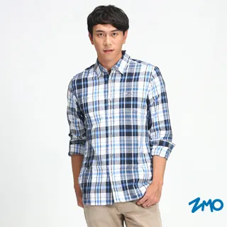 ZMO 男格紋保暖長袖襯衫HG373-黑紫/黑灰二色 歷史價格詳細信息