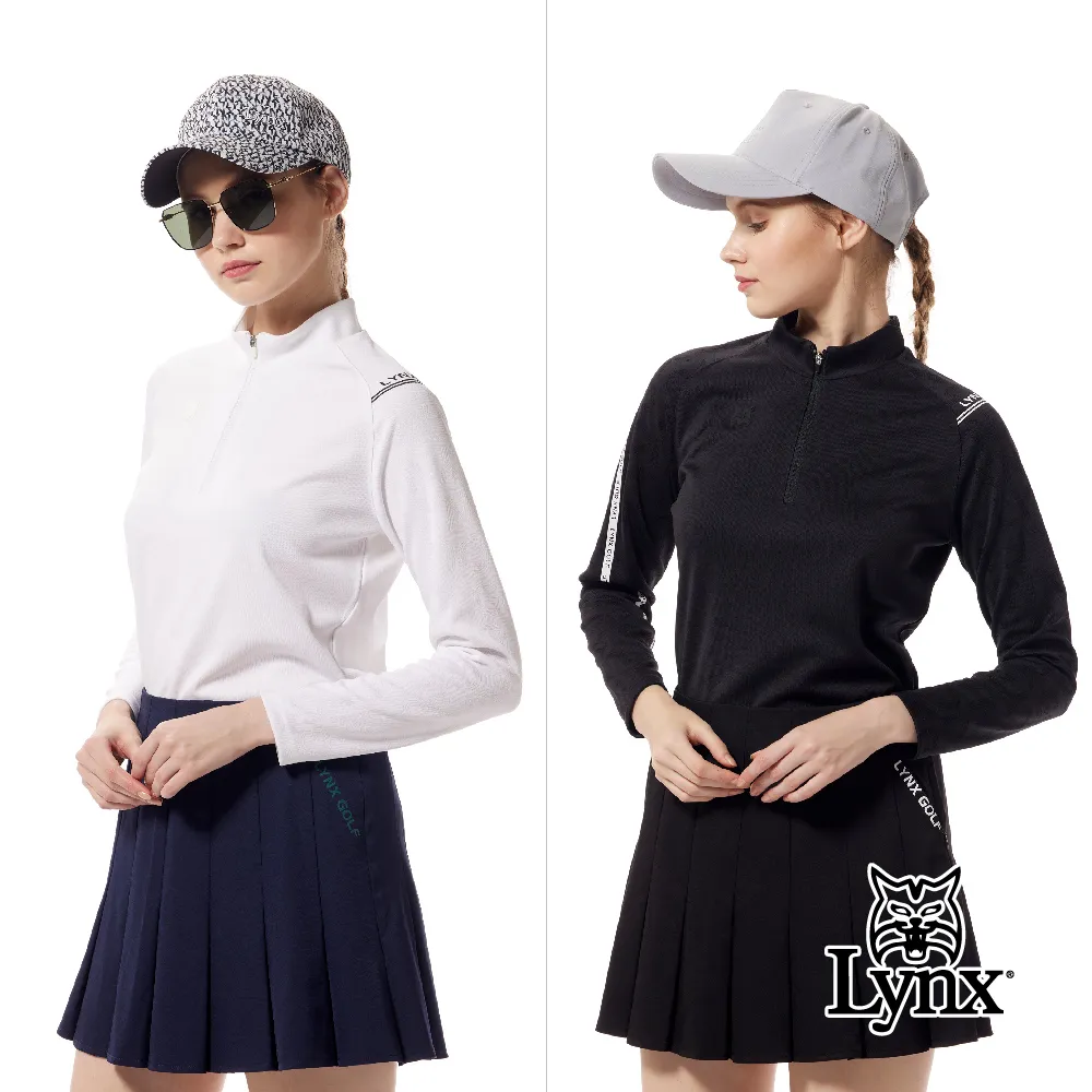 【Lynx Golf】女款合身版吸溼排汗配色線條設計立體貼膜造型長袖POLO衫/高爾夫球衫(三色) 歷史價格詳細信息