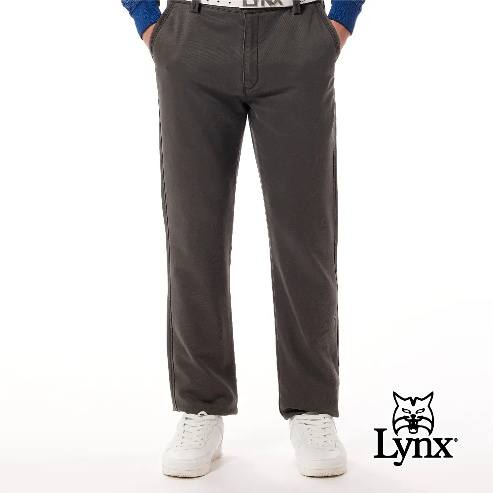 【Lynx Golf】男款彈性舒適混紡材質百搭素面款式平面休閒長褲-灰色 歷史價格詳細信息